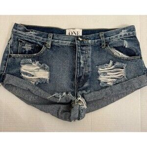 Women’s One Teaspoon Denim Jean Cut Off Shorts Size 29 Roller Bandits